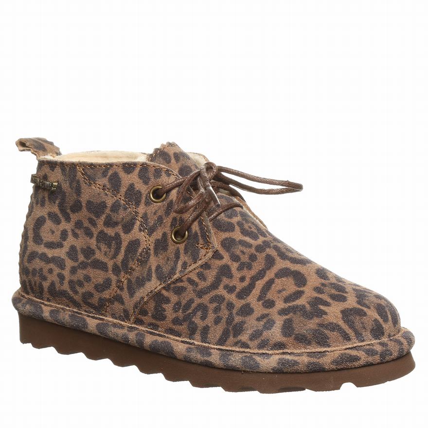 Bearpaw Skye Exotic Ankle Boots UK - Women's Boots Leopard ||XFZCBU-903||